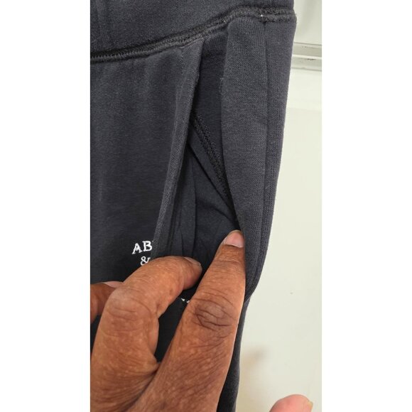 Abercrombie & Fitch Men's S Black Jogger Sweatpants Drawstring Waist & Embroider - Picture 6 of 7